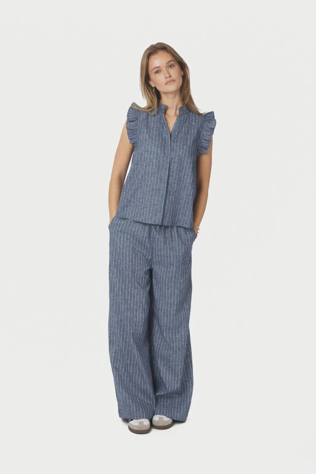 Nnheifa Emb Stripe Pants 168372