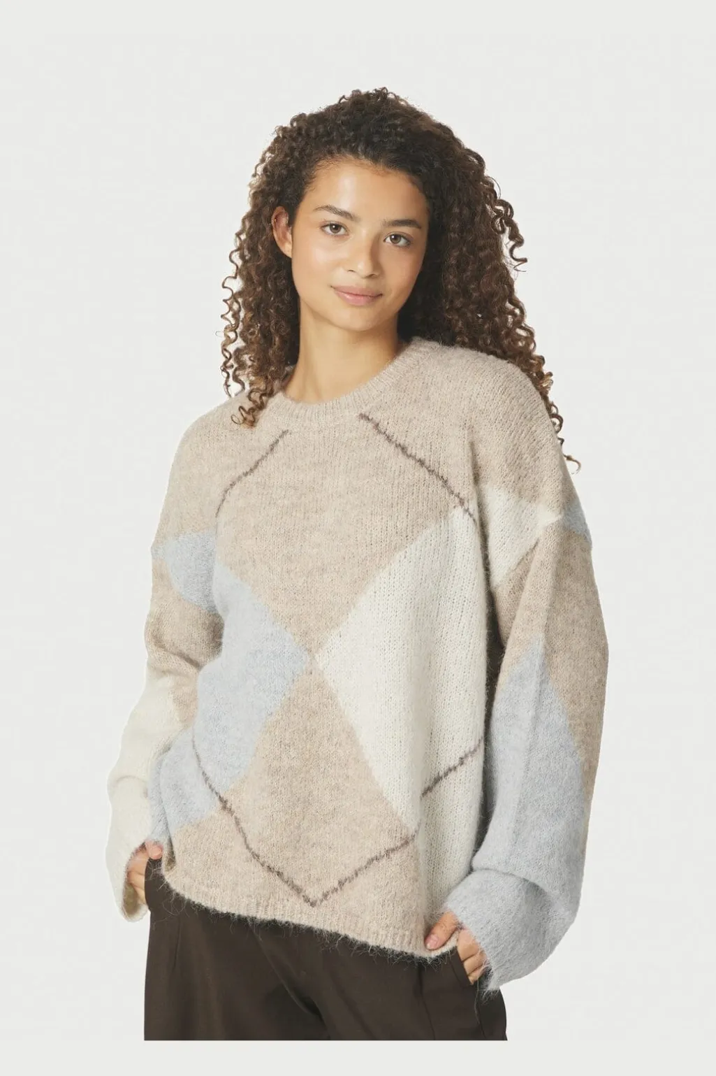 Nninga Check Fluff Knit Blouse 165205
