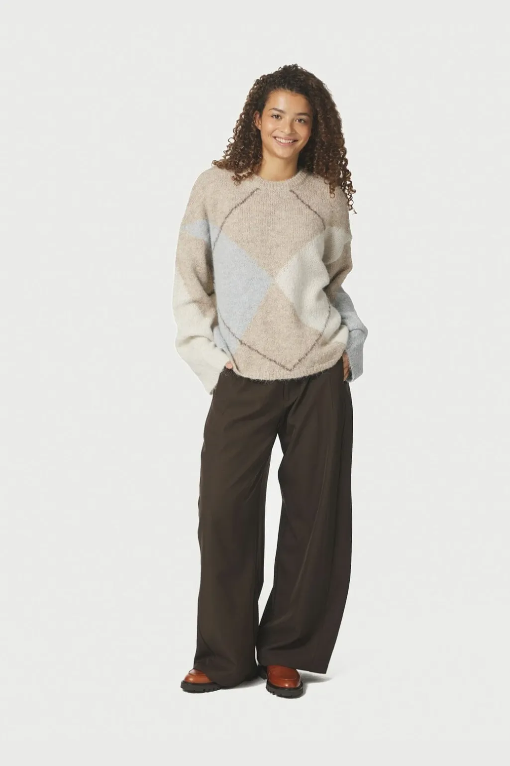 Nninga Check Fluff Knit Blouse 165205
