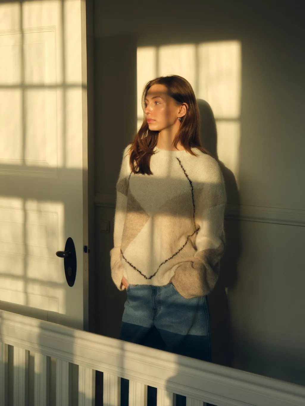 Nninga Check Fluff Knit Blouse 165205