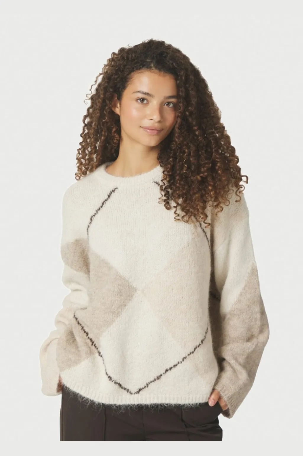 Nninga Check Fluff Knit Blouse 165205