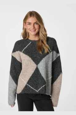 Nninga Check Fluff Knit Blouse 165205