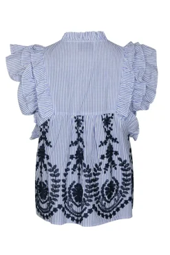 Nnjayla Stripe Embroidery Top 168997