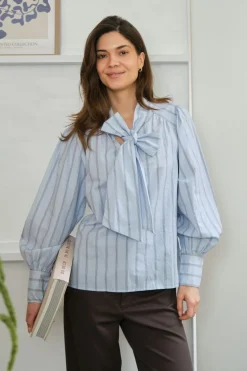 Nnjaz Bow Stripe Blouse 166718
