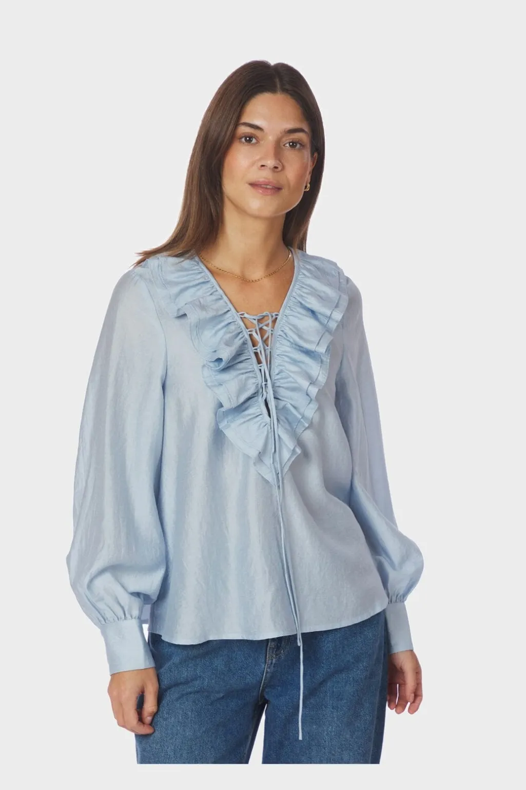 Nnkatarina Crepe Ruffle Blouse 166497
