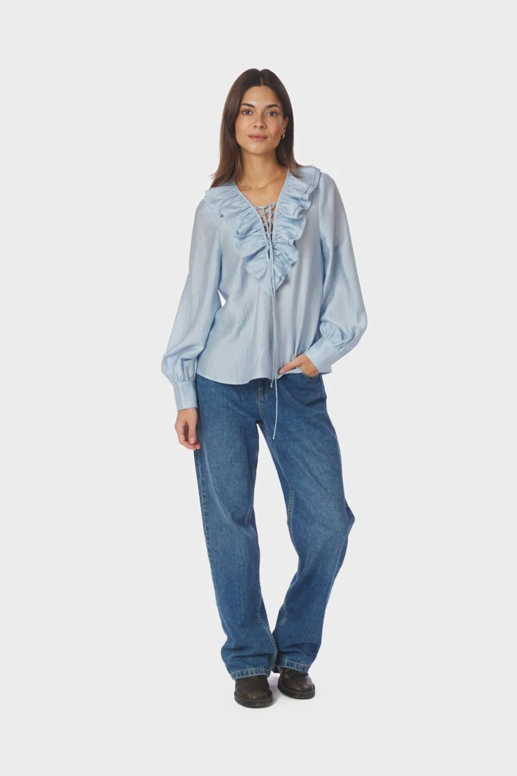 Nnkatarina Crepe Ruffle Blouse 166497