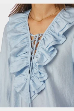 Nnkatarina Crepe Ruffle Blouse 166497