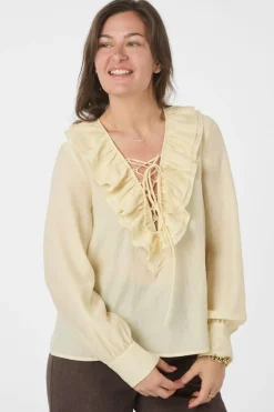 Nnkatarina Crepe Ruffle Blouse 166497