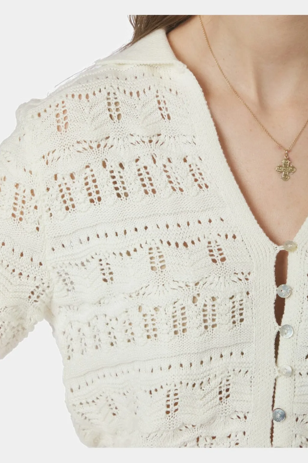 Nnmarisini Stitch Polo Knit Top 165940