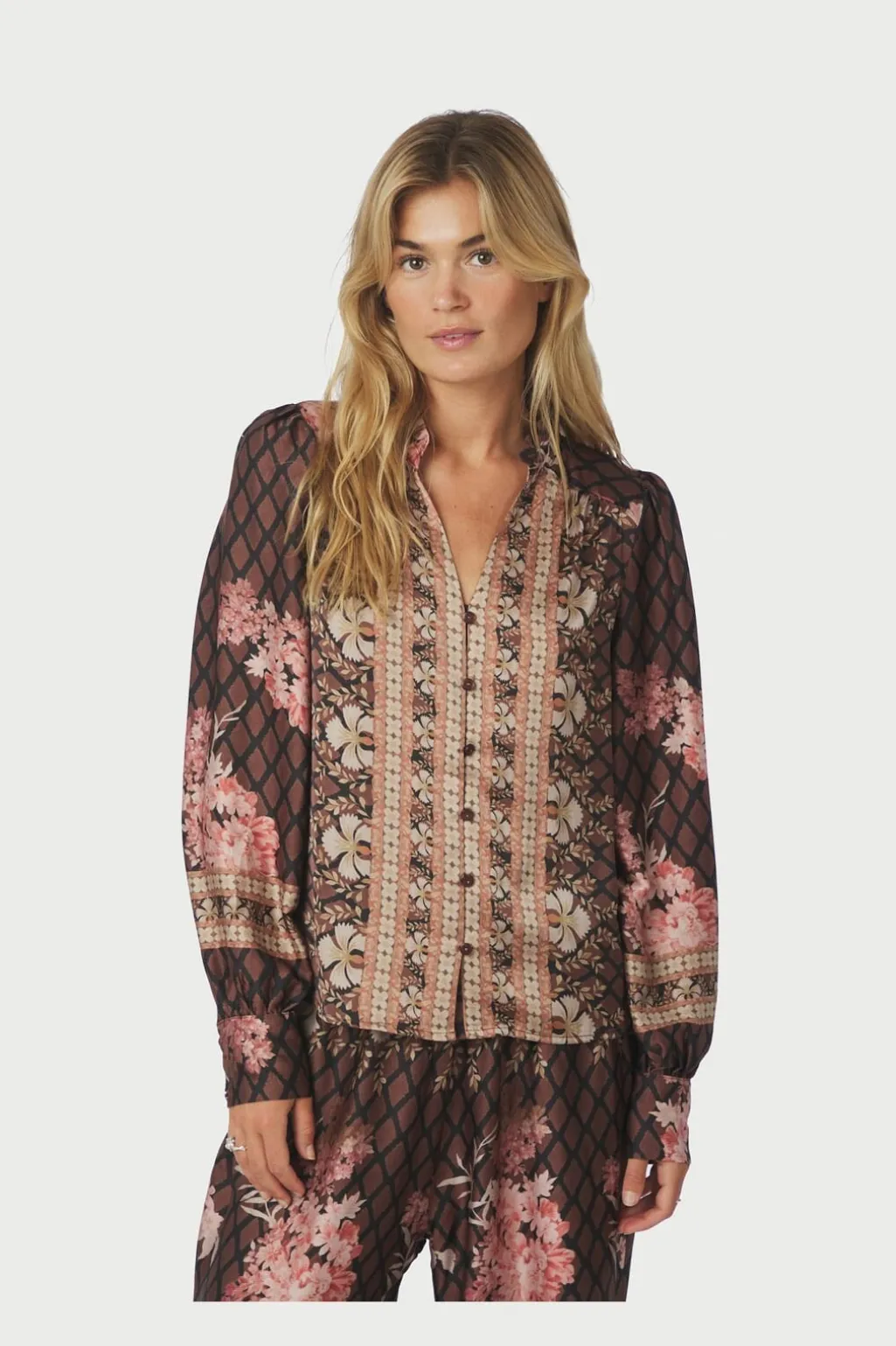 Nnmassima Botanical Border Blouse 167029