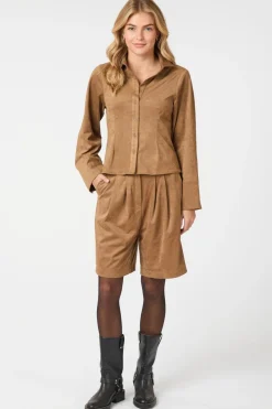Nnnika Faux Suede Bermuda Shorts 164474