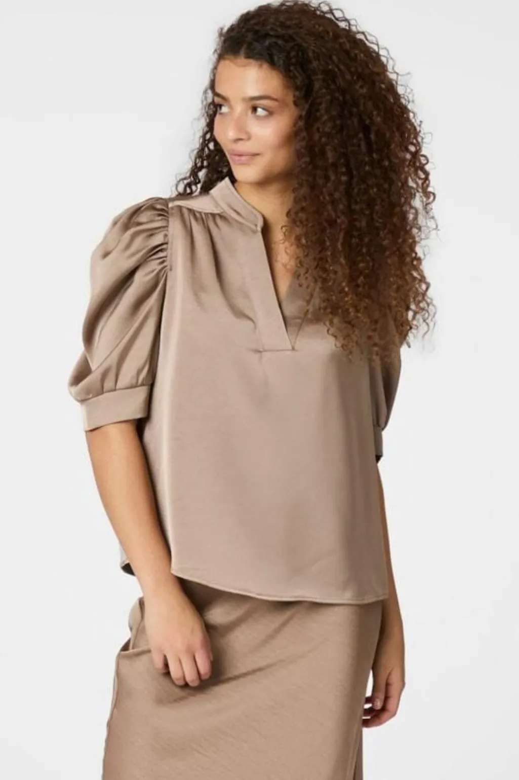 Nnroella Heavy Sateen Blouse 162590