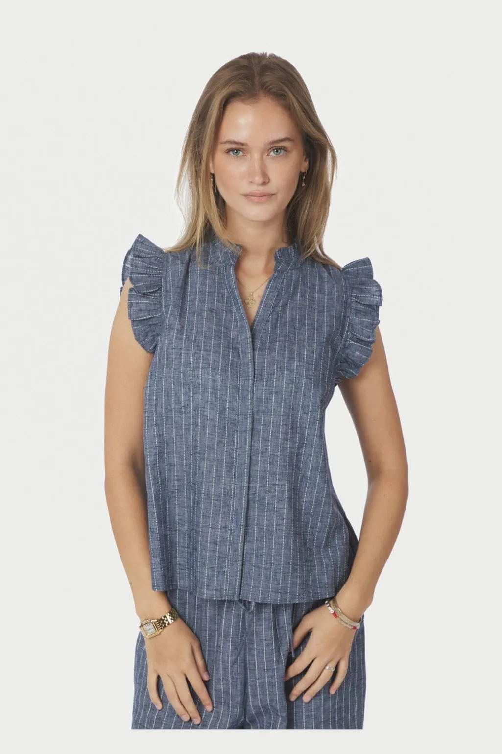 Nnsiona Emb Stripe Top 168373