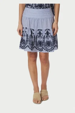 Nntarrow Stripe Embroidery Skirt 168998