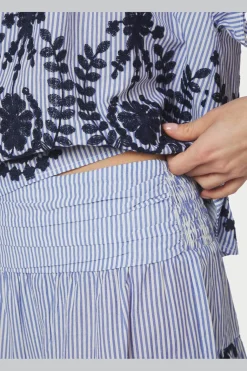 Nntarrow Stripe Embroidery Skirt 168998