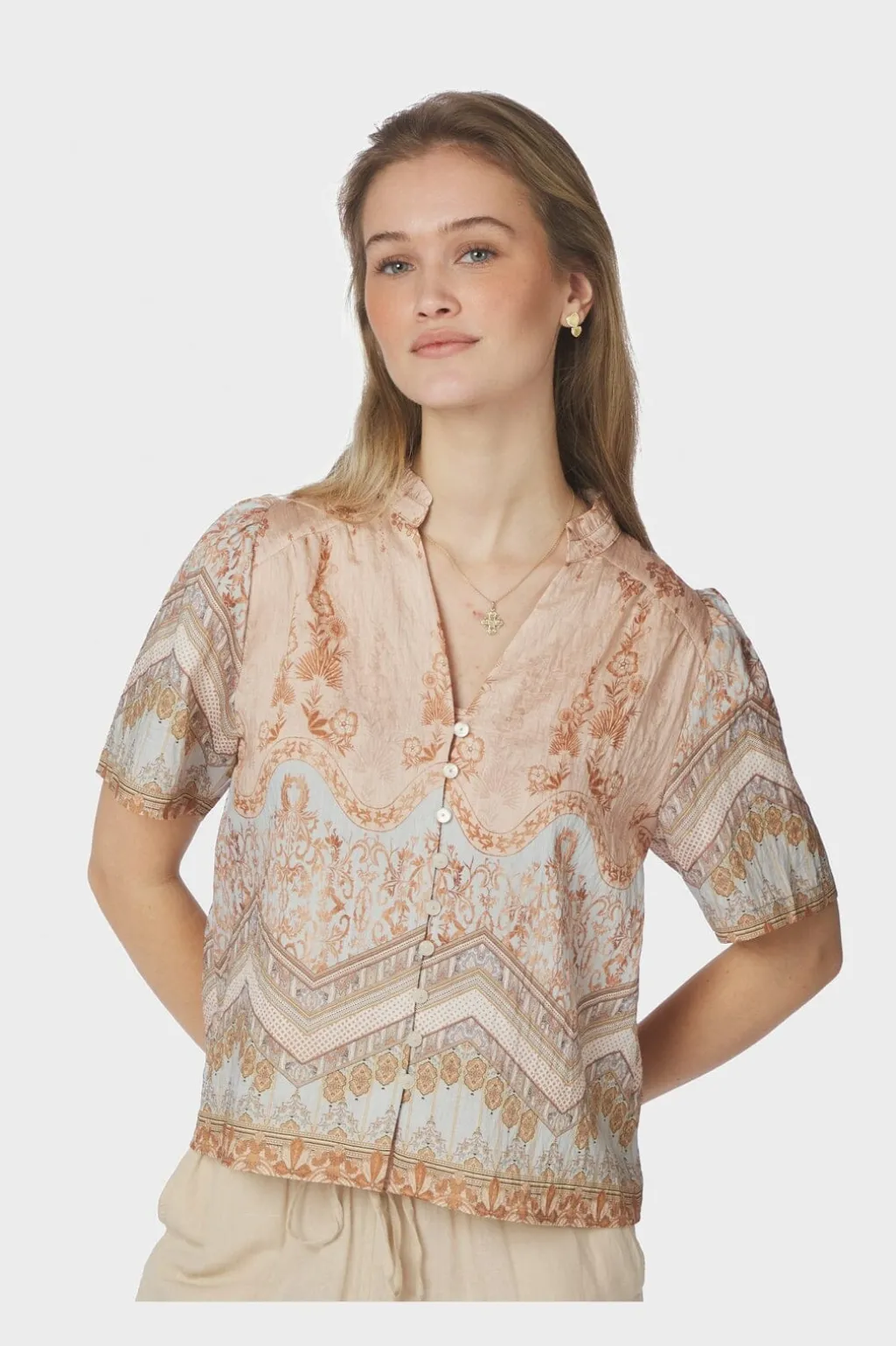 Nntorana Flower Border Blouse 169345