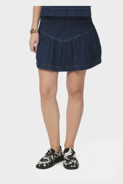 Nntripa Denim Frill Skirt 165971