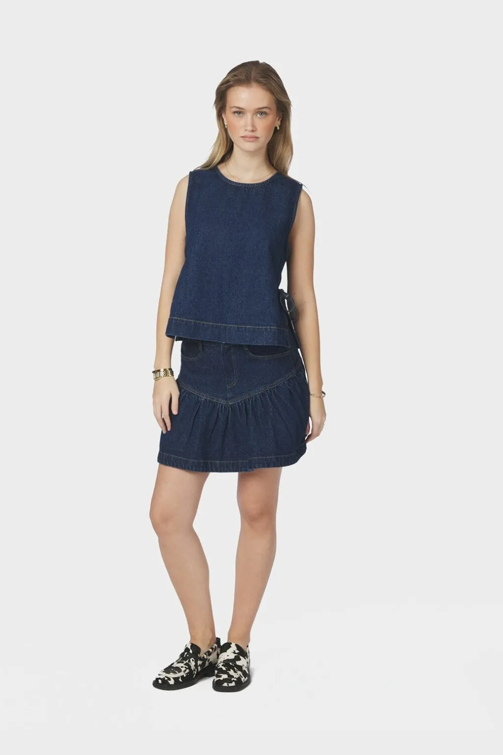 Nntripa Denim Frill Skirt 165971