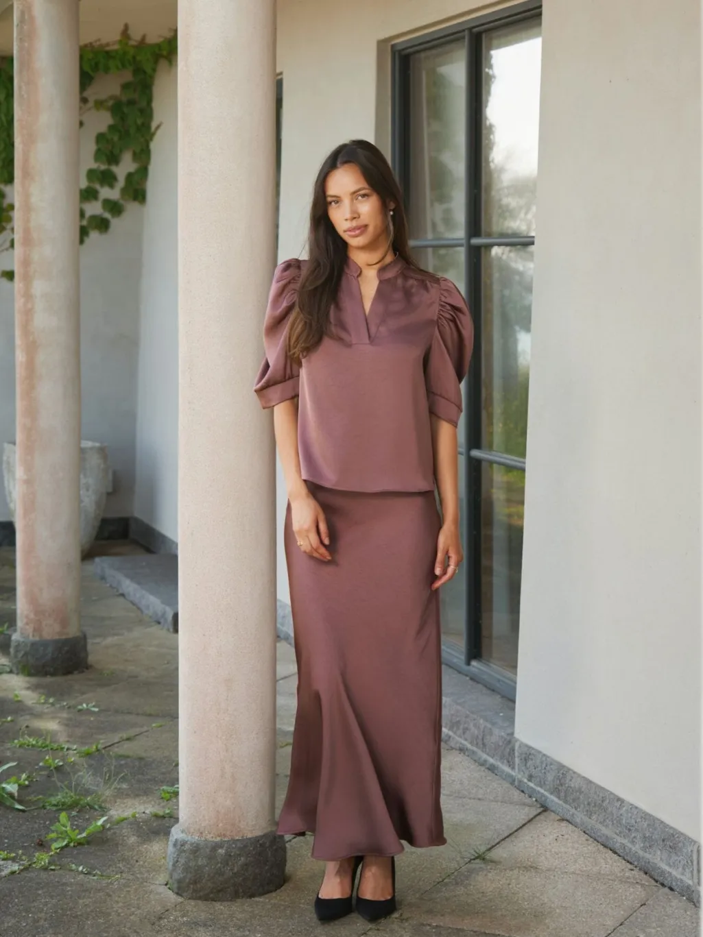 Nnvicky Heavy Sateen Skirt 159588