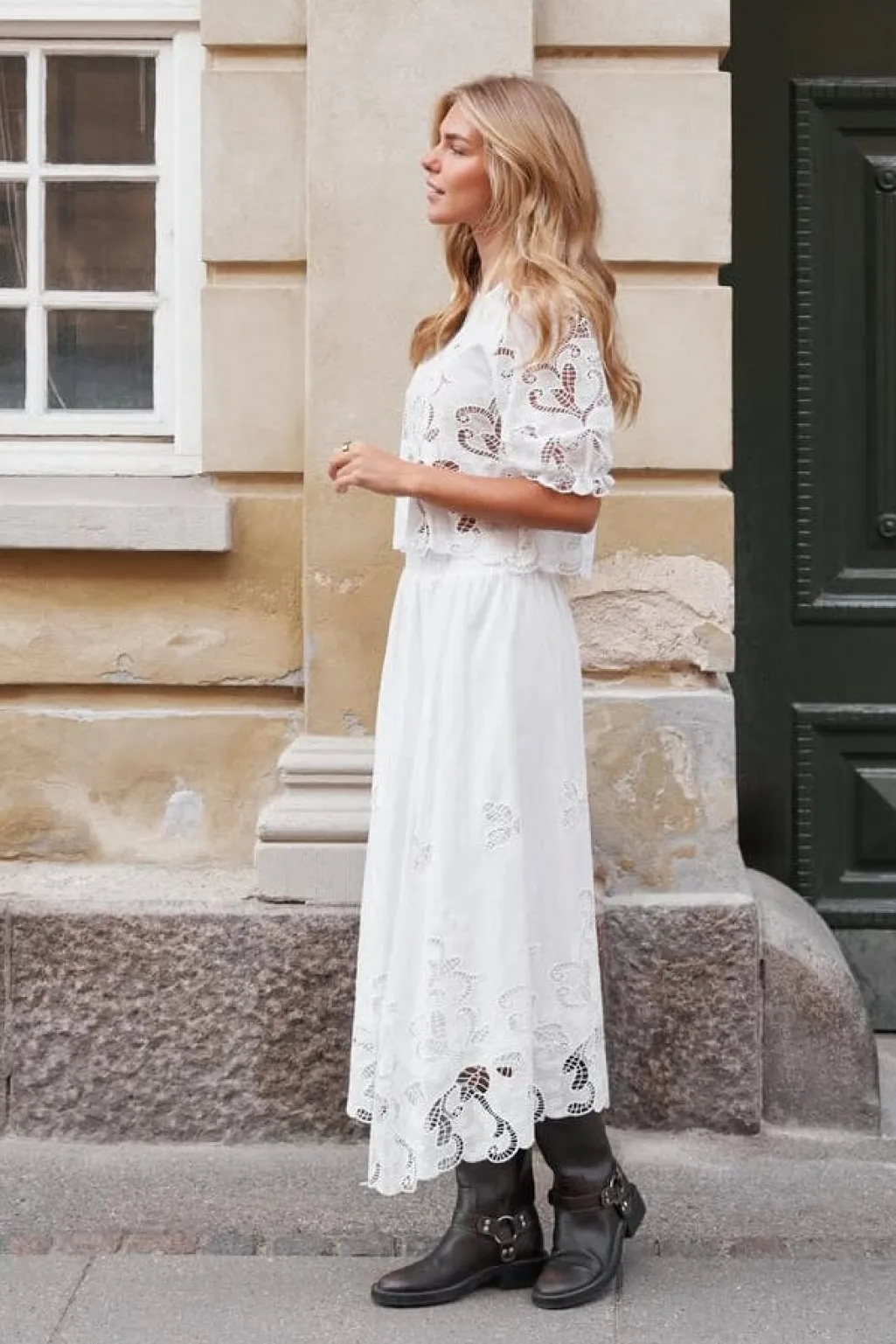 Nnyara Long Emb Skirt 168438
