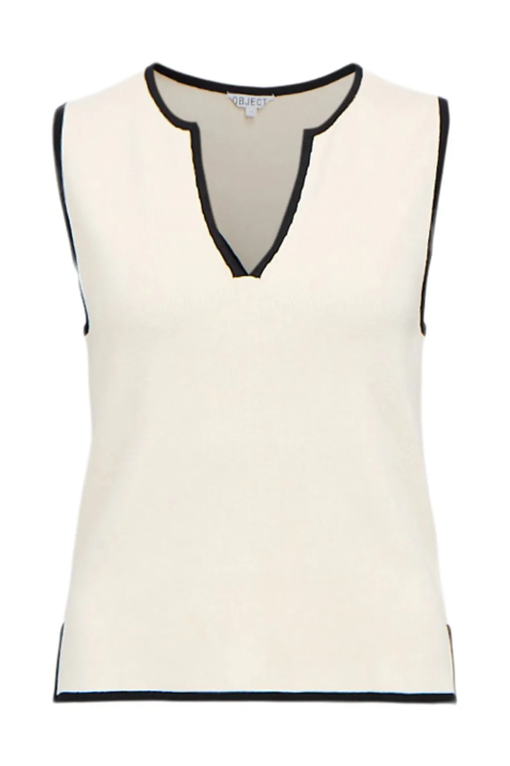 Objviva S/L Re V-Neck Knit Top