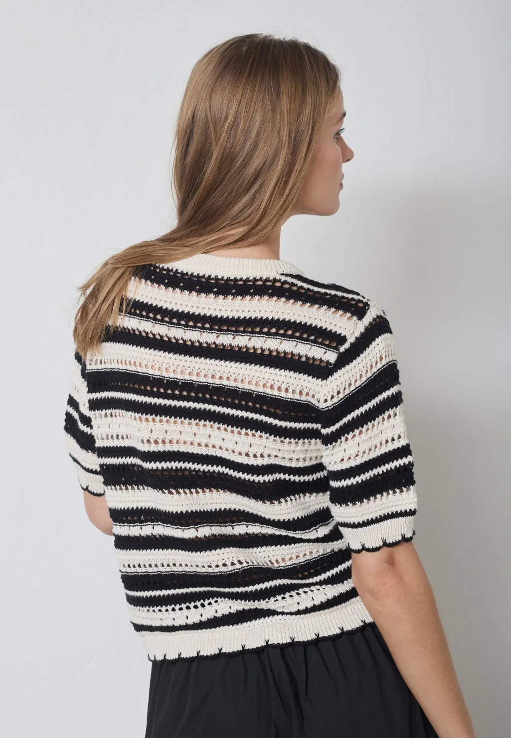 Odettecc Stripe Ss O-Knit 42018