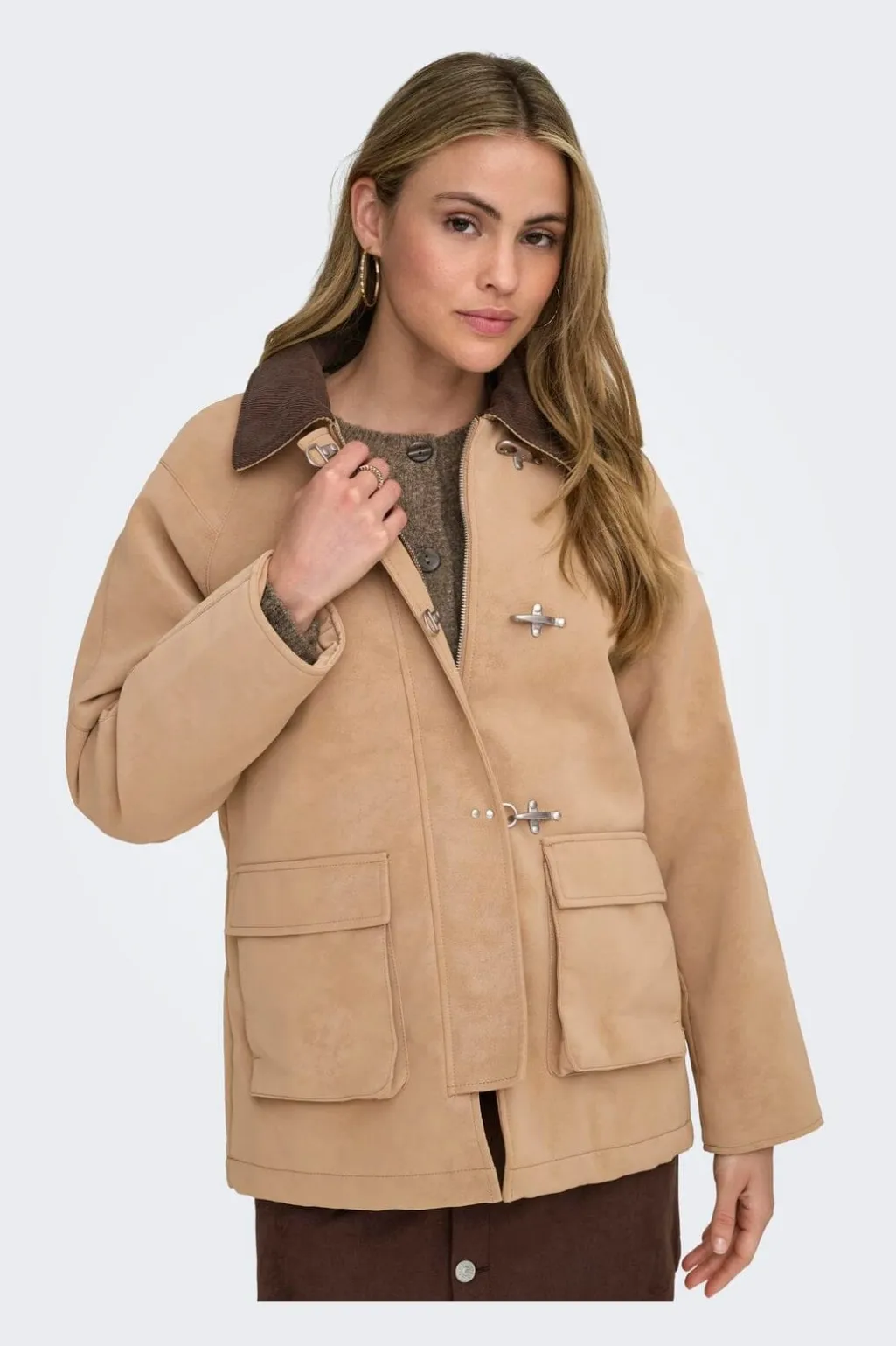 Onlaggie Faux Suede Contrast Jacket