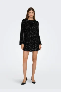 Onlanika Sequins Ls Bow Dress