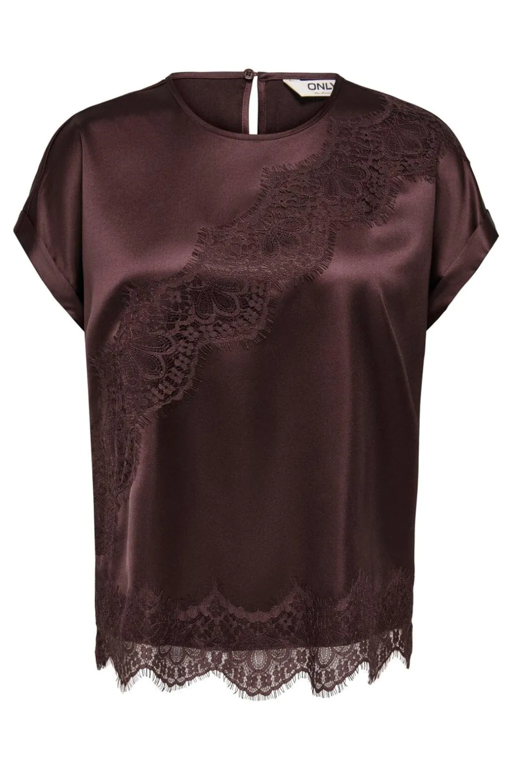 Onlbella Ss Satin Lace Top