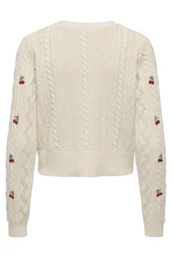 Onlbirtie Ls Emb V-Neck Cardigan Knt