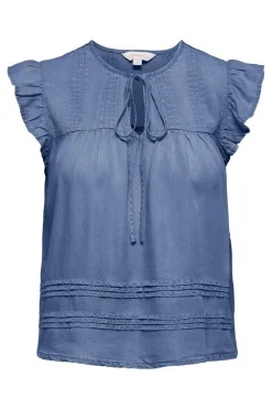 Onlcharis Life Sl Tie Neck Top Cc