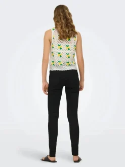 Onlemma Sl O-Neck Crochet Top Knt