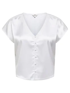 Onlfaraya S/L Button Lace Satin Top