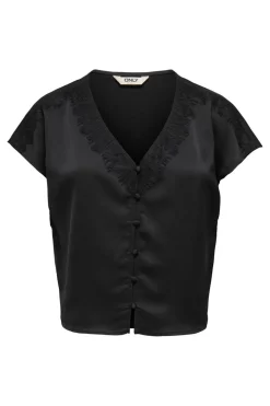 Onlfaraya S/L Button Lace Satin Top