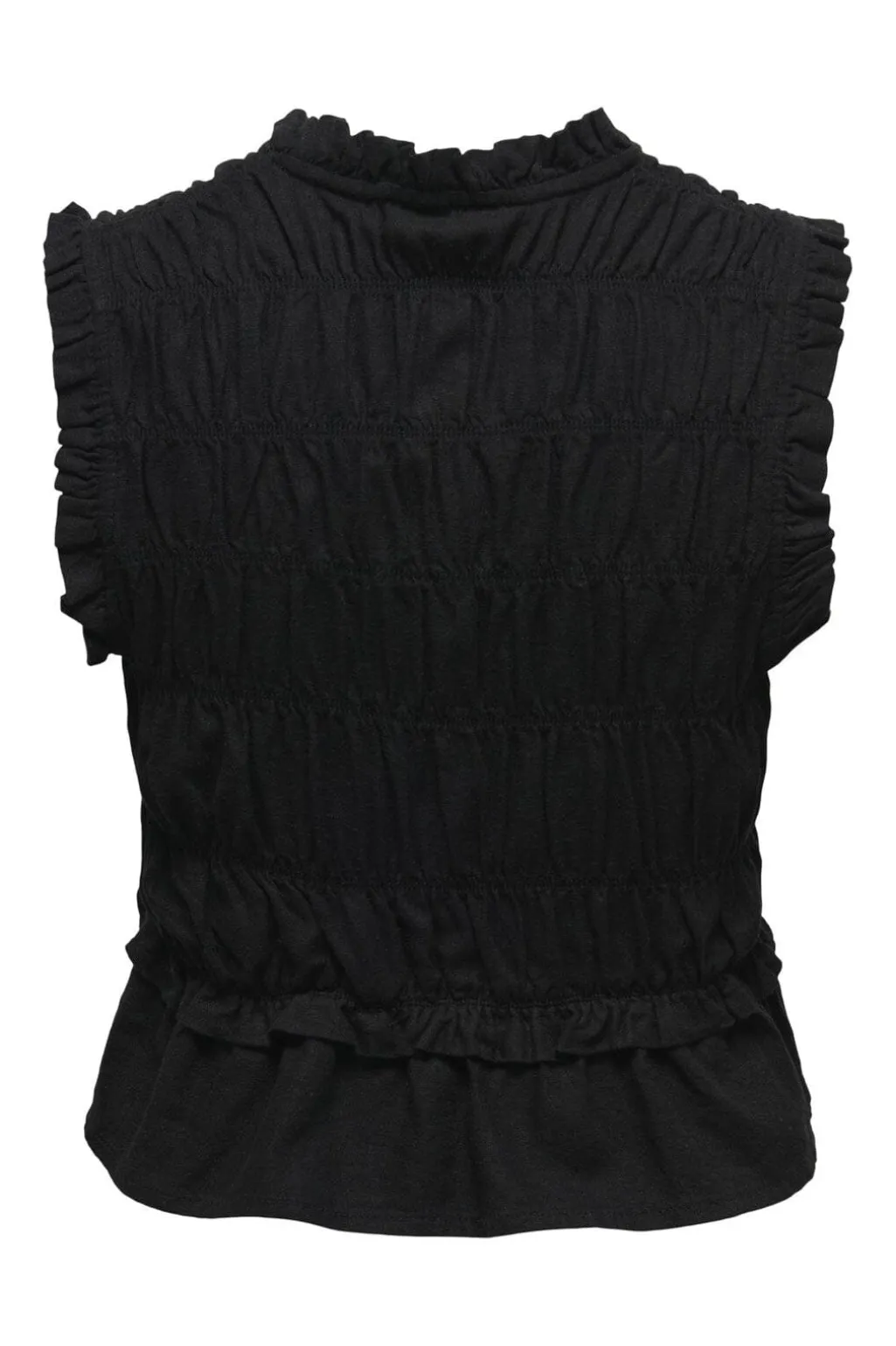 Onlgoa S/S Linen Bl Frill Top Cc