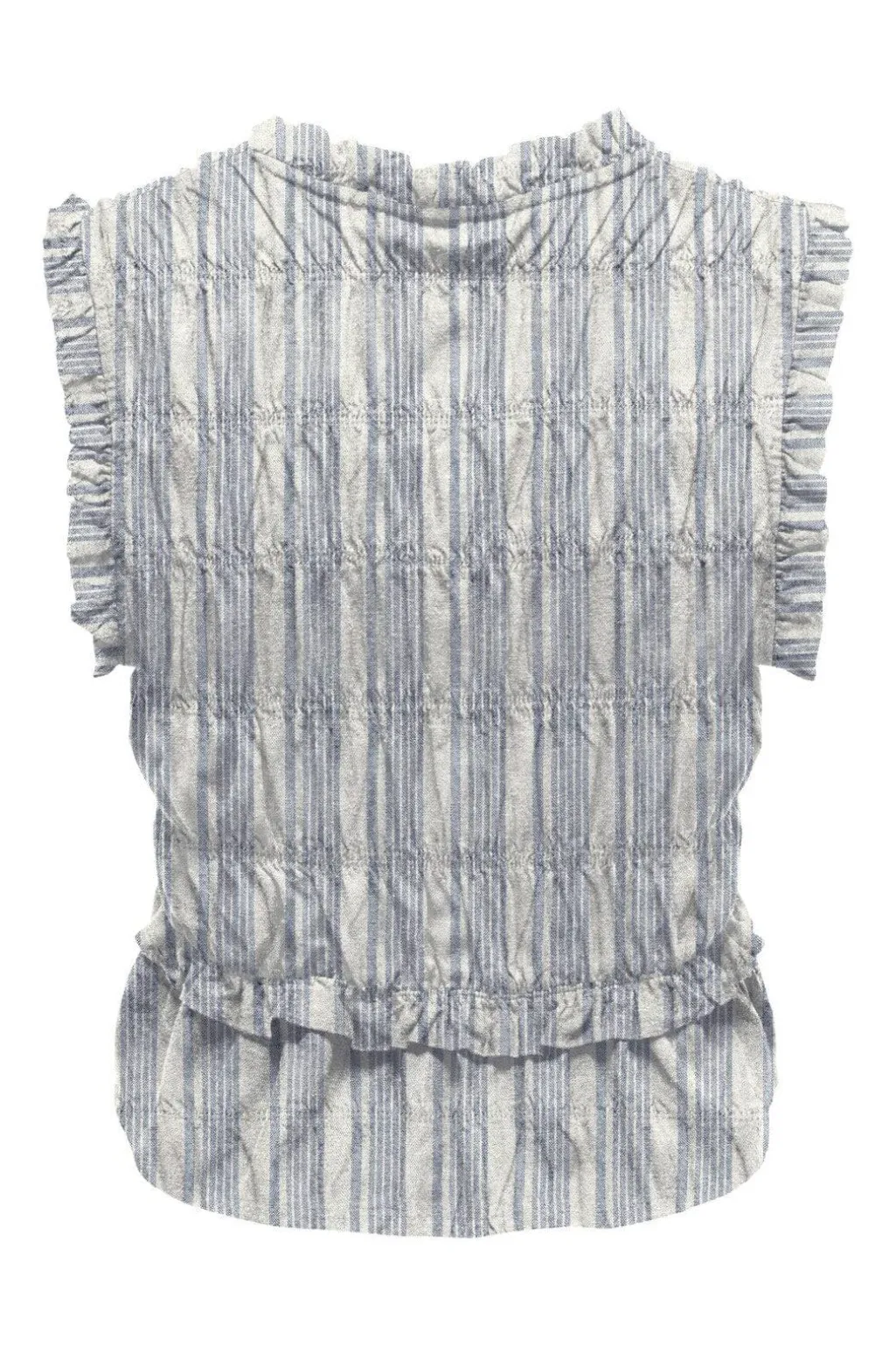 Onlgoa S/S Linen Bl Frill Top Cc