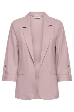 Onlgoa 3/4 Unline Linen Bl Blazer Cc Tlr