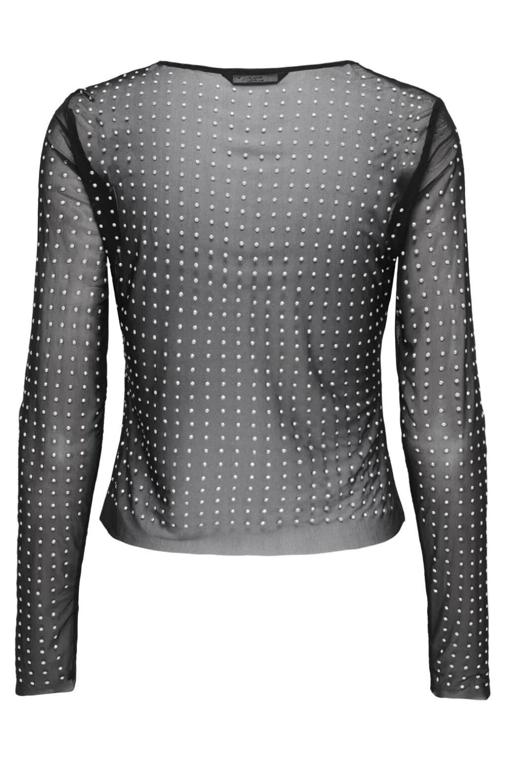 Onlhilen Ls Rhinestone Mesh Top