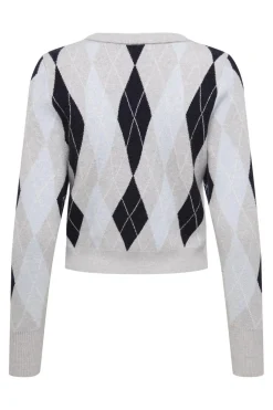 Onlibi Ls Check O-Neck Cc Knt