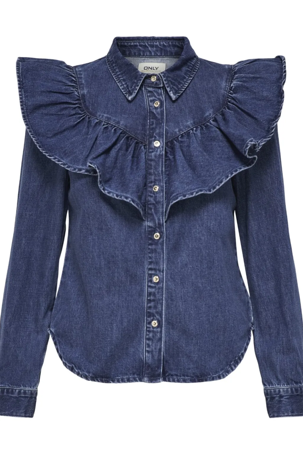 Onlindigo Ls Frill Shirt Qyt