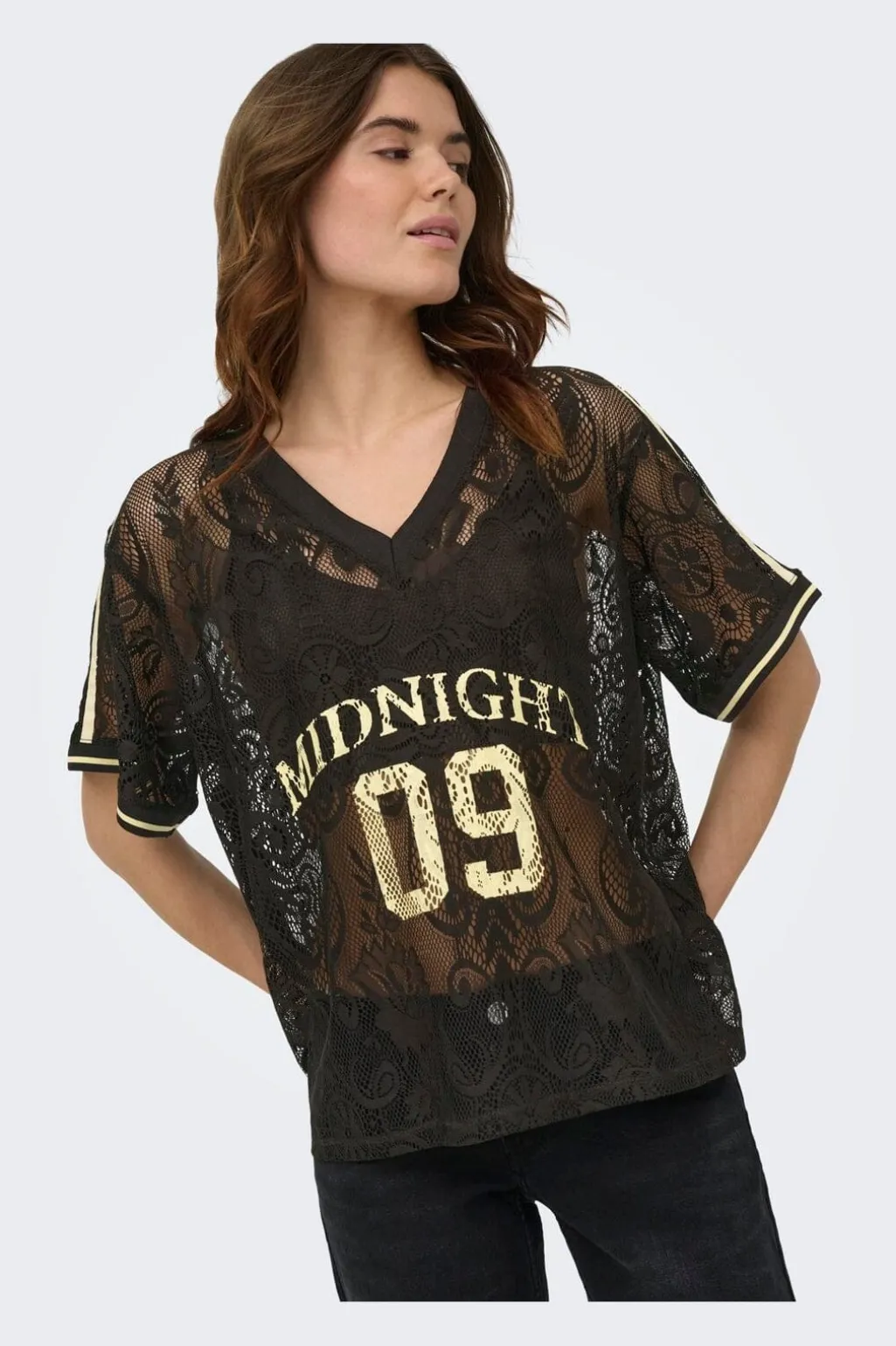Onljules S/S V-Neck Lace Top
