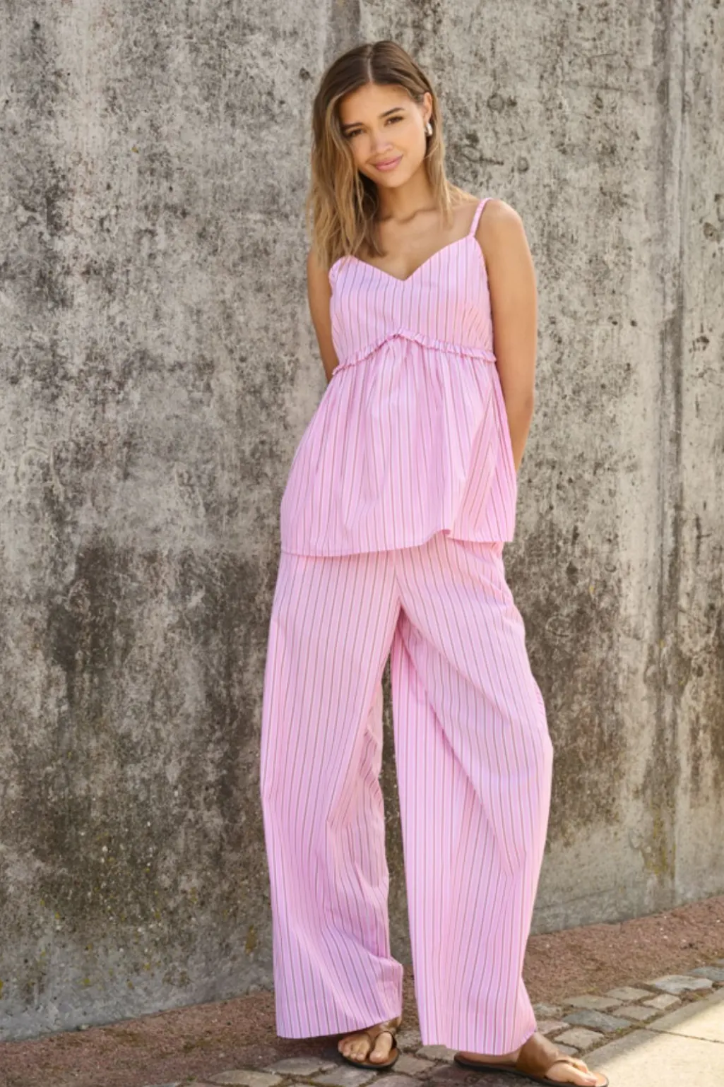Onlloris Striped Wide Pull Up Pants