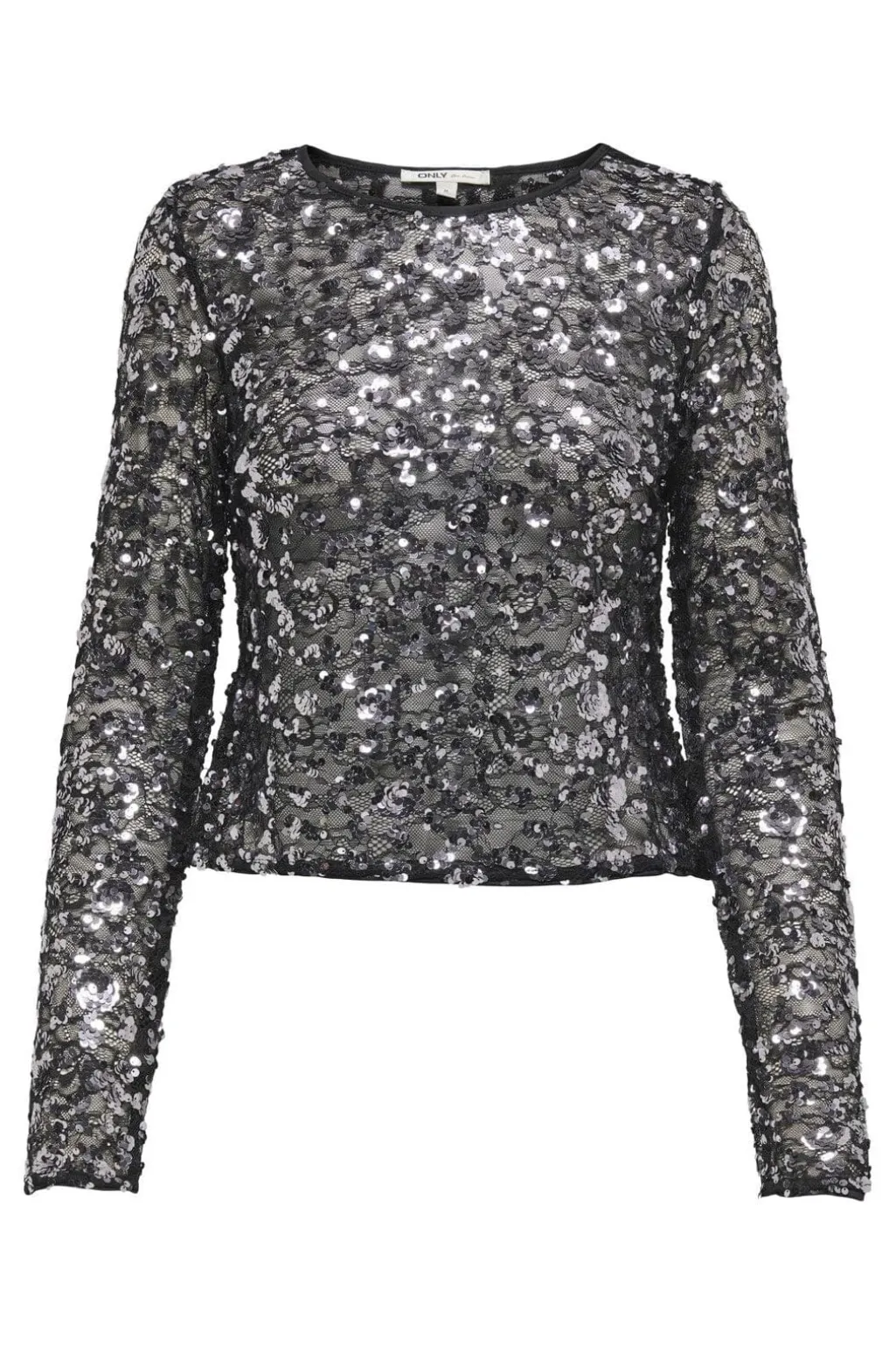Onlpalema Ls Lace Sequin Top