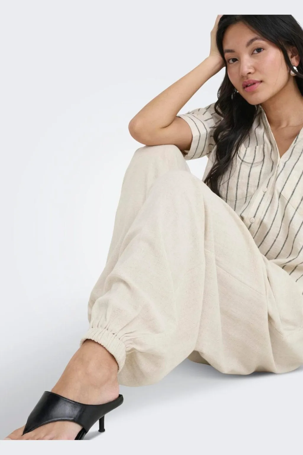 Onlsiesta Linen Bl Baggy Barrel