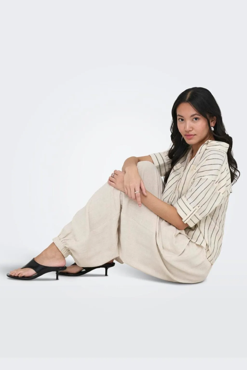 Onlsiesta Linen Bl Baggy Barrel