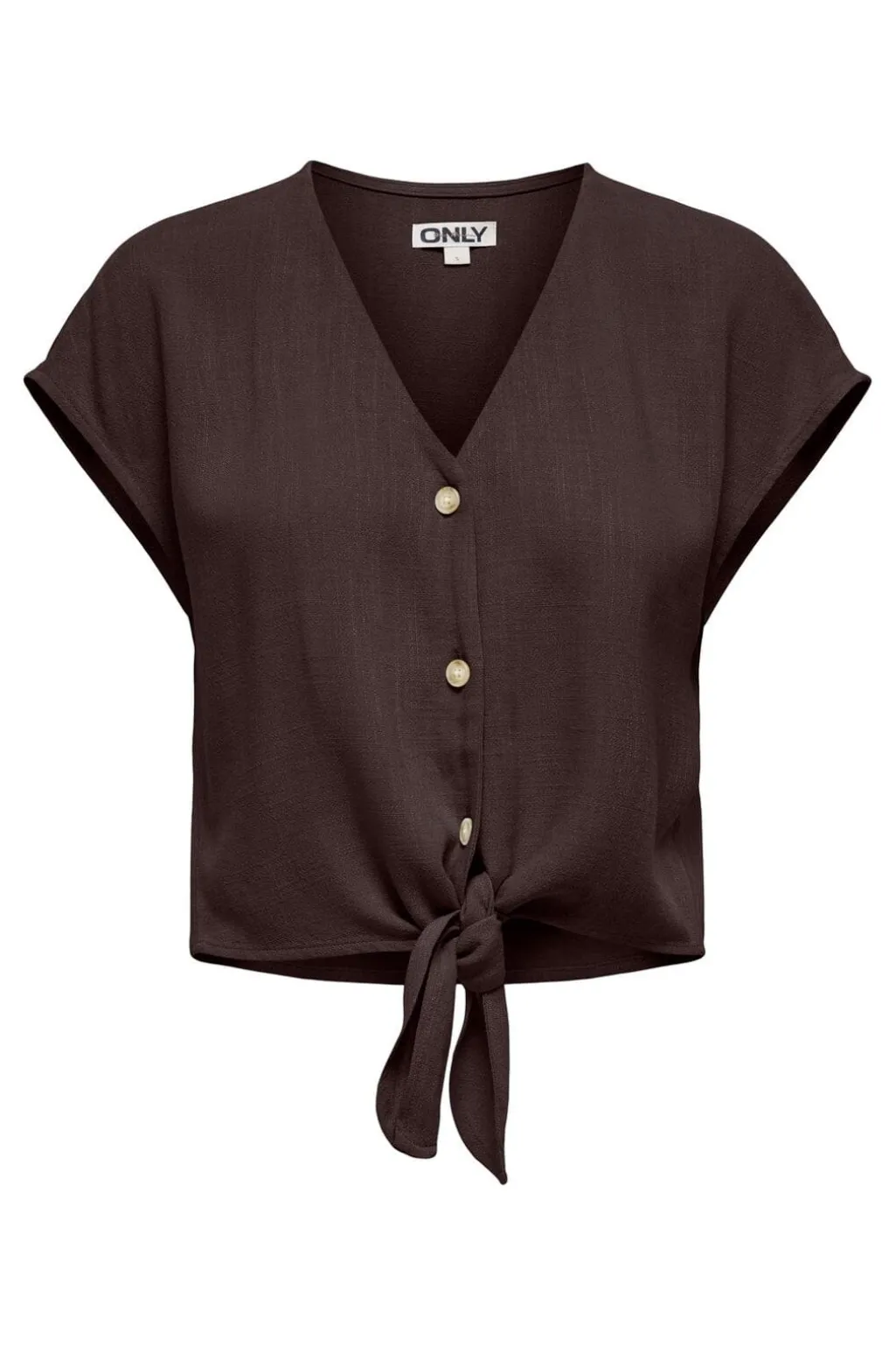 Onlsiesta Ss Knot Lin Bl Shirt
