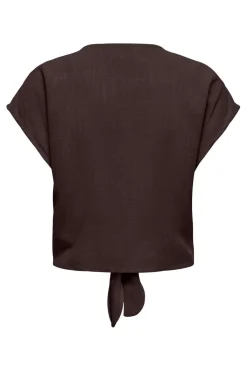 Onlsiesta Ss Knot Lin Bl Shirt