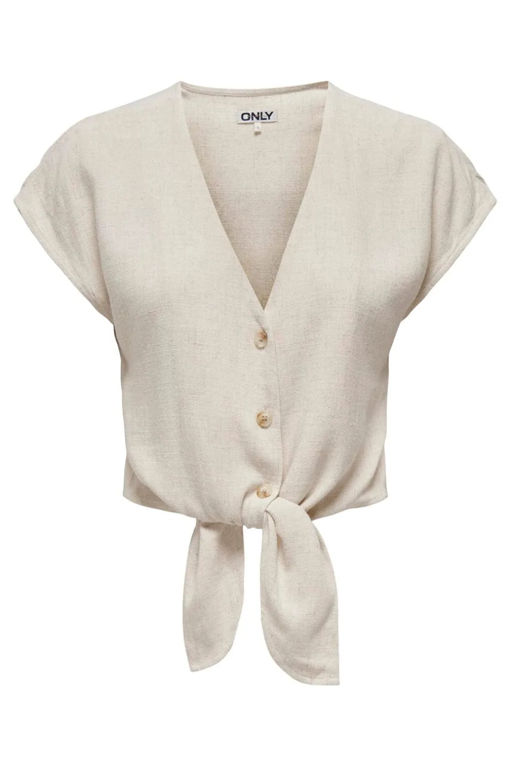 Onlsiesta Ss Knot Lin Bl Shirt