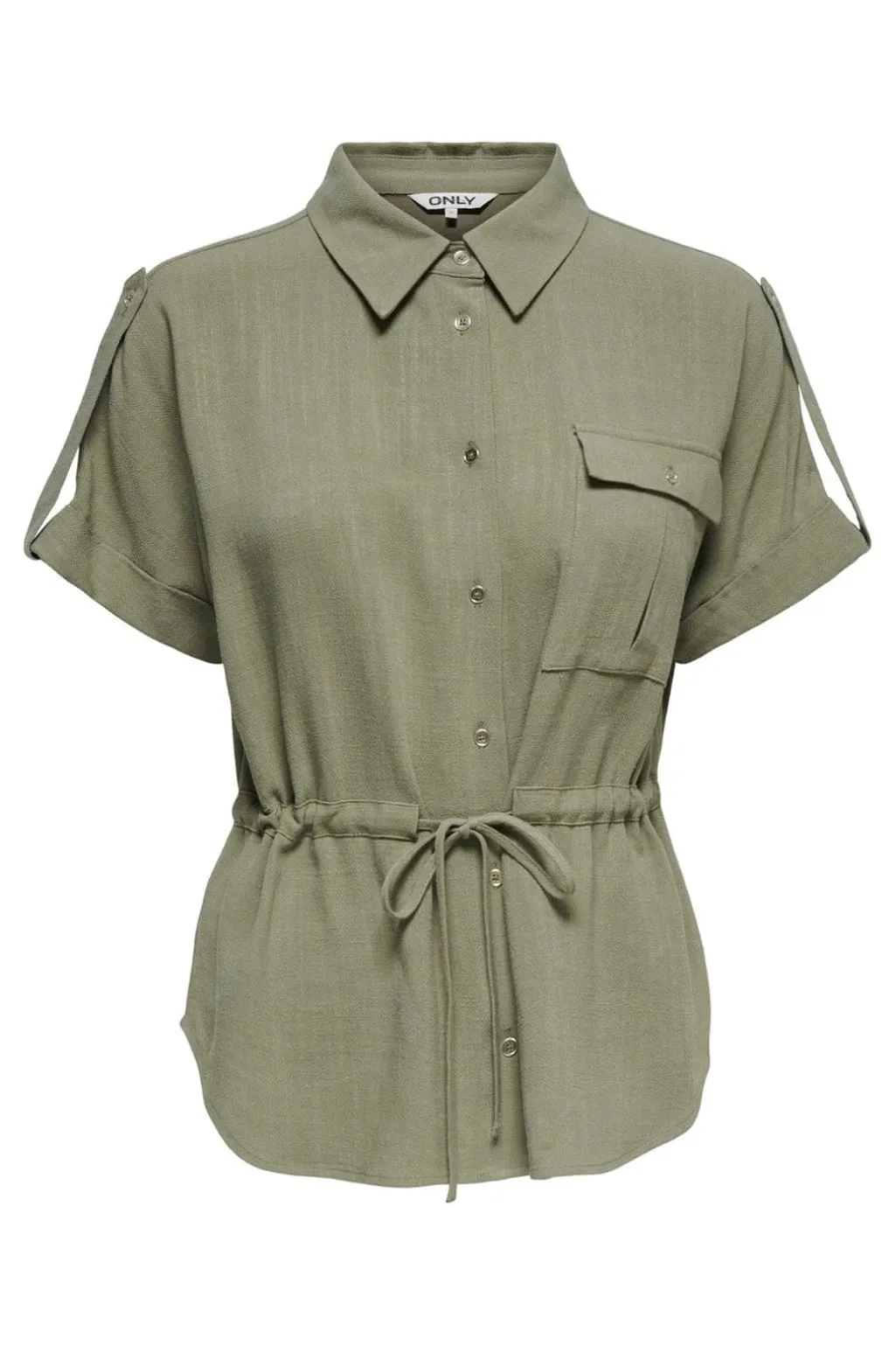 Onlsiesta S/S Linen Bl Utility Shirt