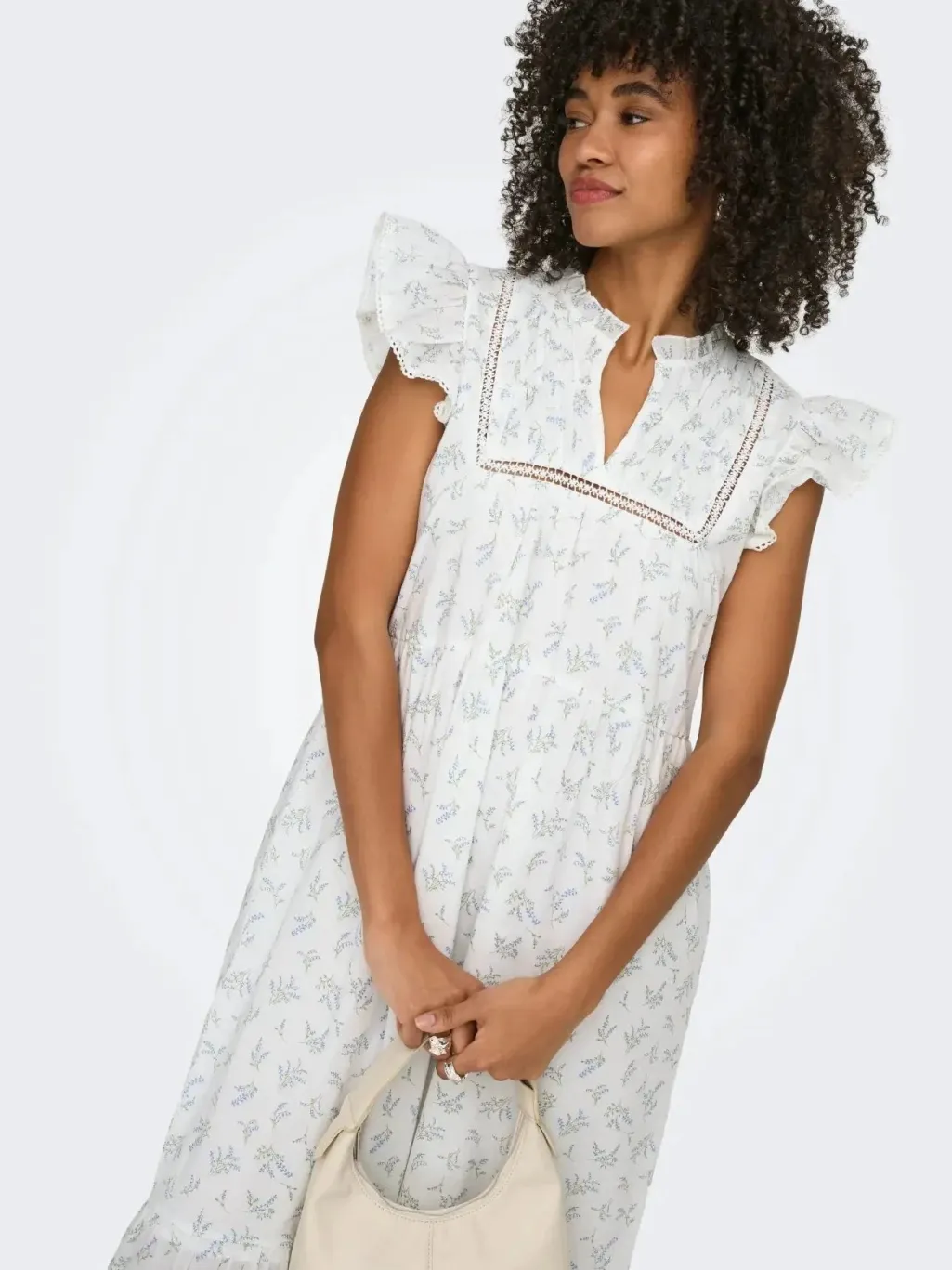 Onltea-Idris S/L Frill Tape Dress